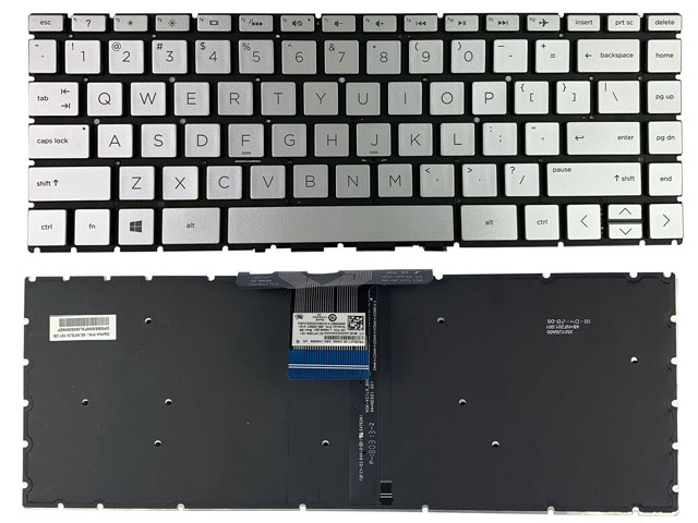 Silver with backlight HP Pavilion x360 14-dh 14-dh0000 Laptop Keyboard